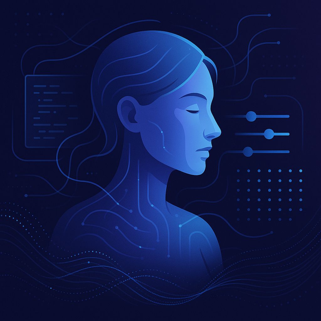 Conceptual illustration of AI fine-tuning for avatar creation